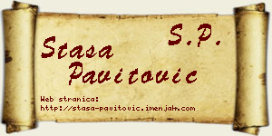 Staša Pavitović vizit kartica
